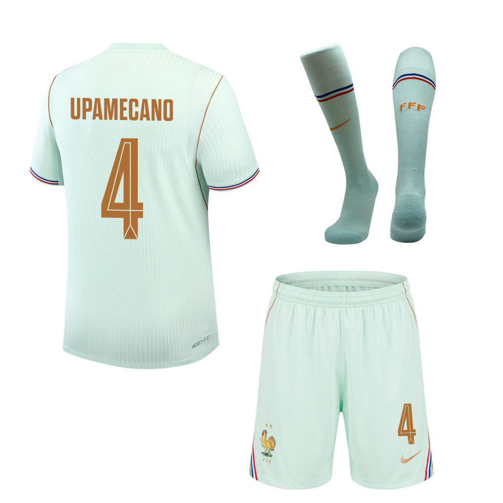 Dayot Upamecano 4 France 2026 Away Men Kit Set – Green