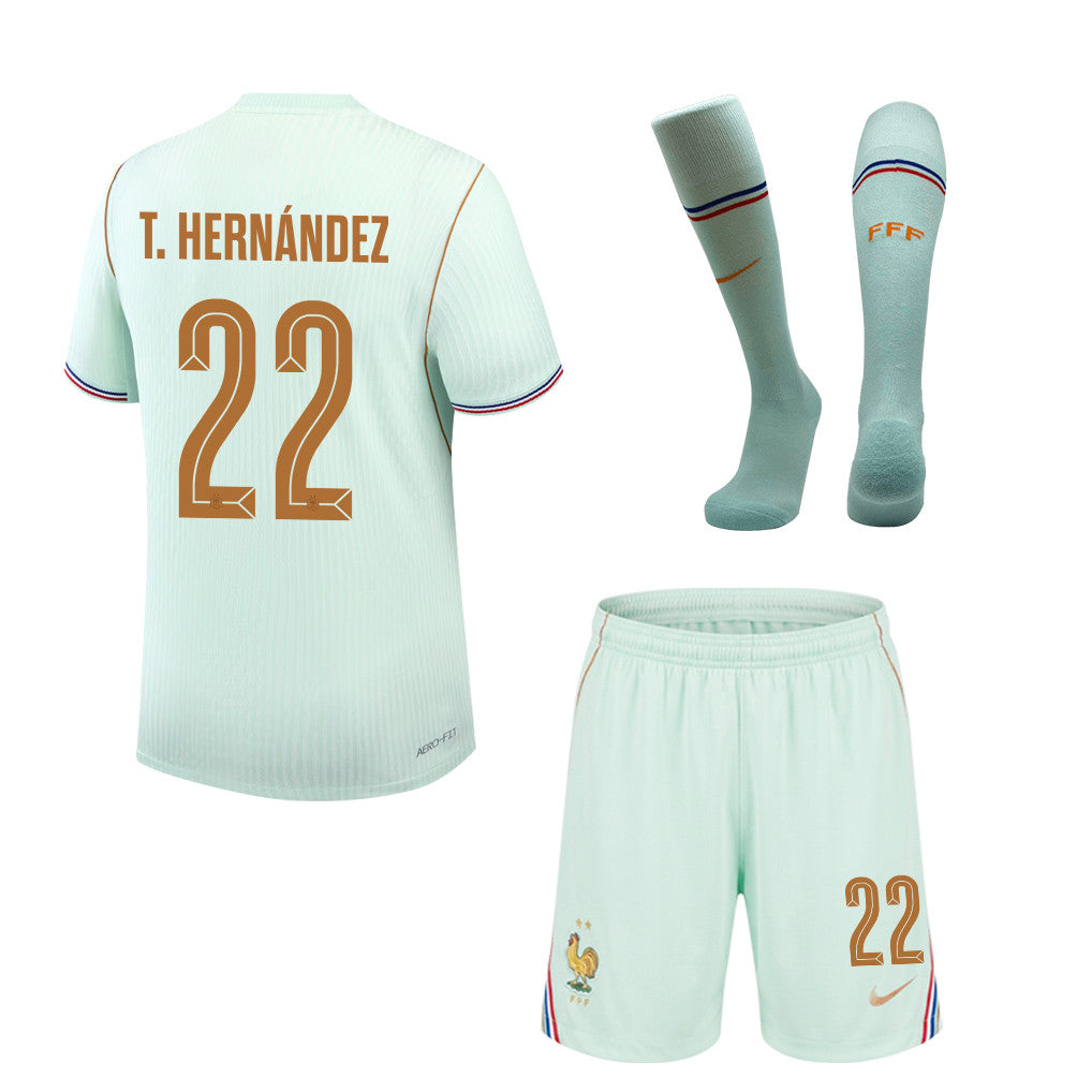 Theo Hernández 22 France 2026 Away Men Kit Set – Green
