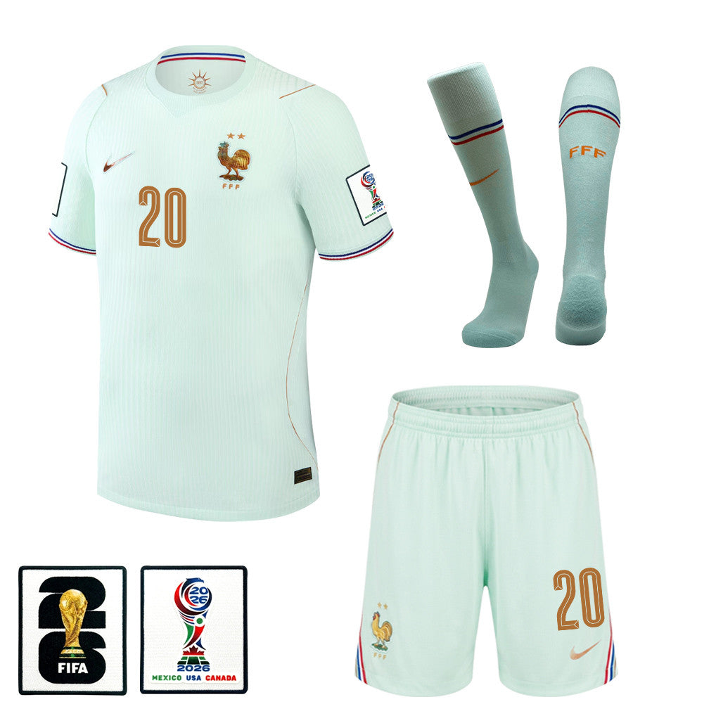 Florian Thauvin 20 France 2026 Away Men Kit Set – Green