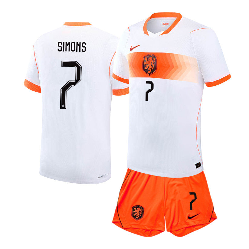 Xavi Simons 7 Netherlands 2026 Away Men Jersey & Shorts Set – White