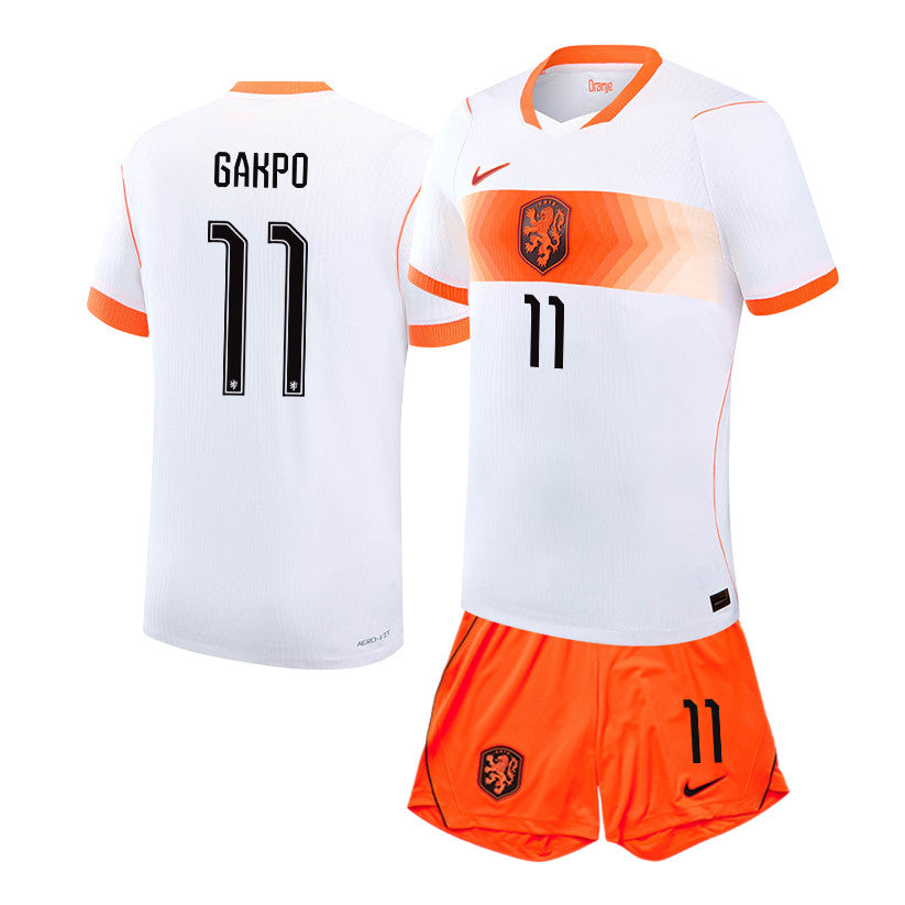 Cody Gakpo 11 Netherlands 2026 Away Men Jersey & Shorts Set – White