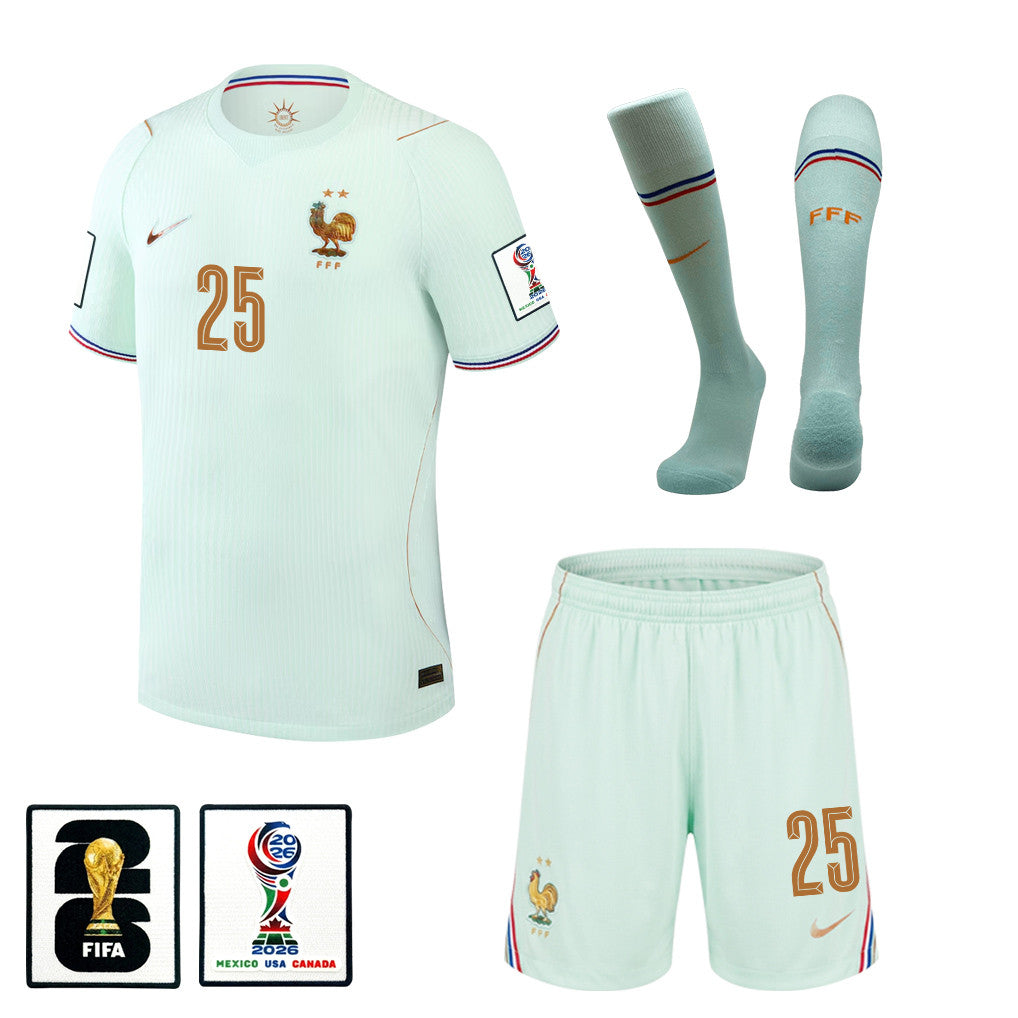 Rayan Cherki 25 France 2026 Away Men Kit Set – Green