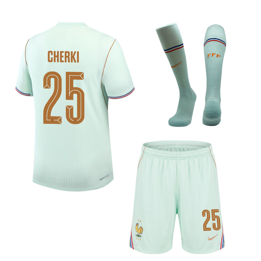 Rayan Cherki 25 France 2026 Away Men Kit Set – Green