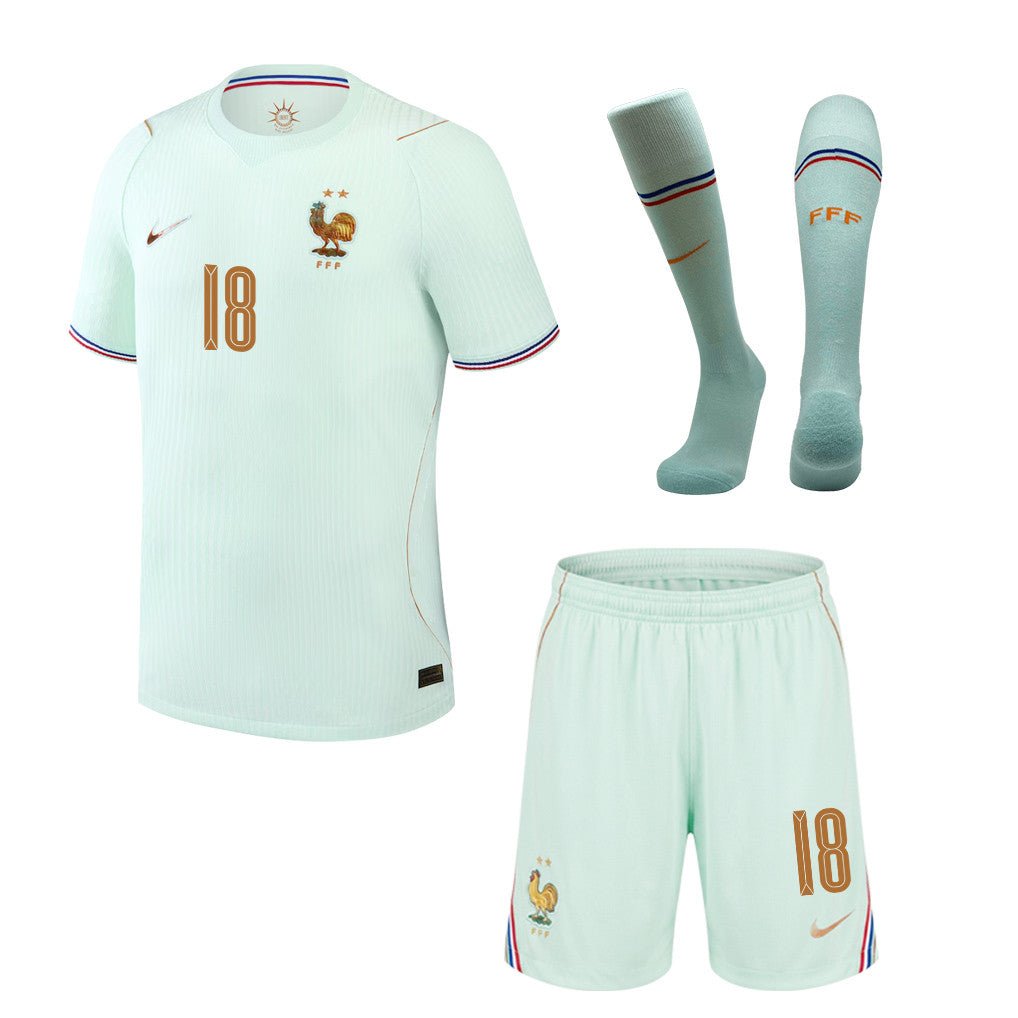 Warren Zaïre-Emery 18 France 2026 Away Men Kit Set – Green