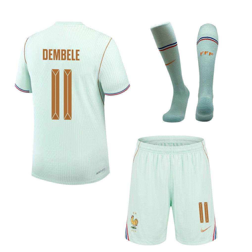 Ousmane Dembélé 11 France 2026 Away Men Kit Set – Green