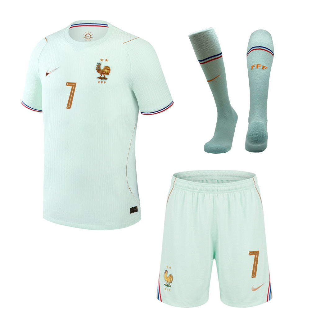 Antoine Griezmann 7 France 2026 Away Men Kit Set – Green
