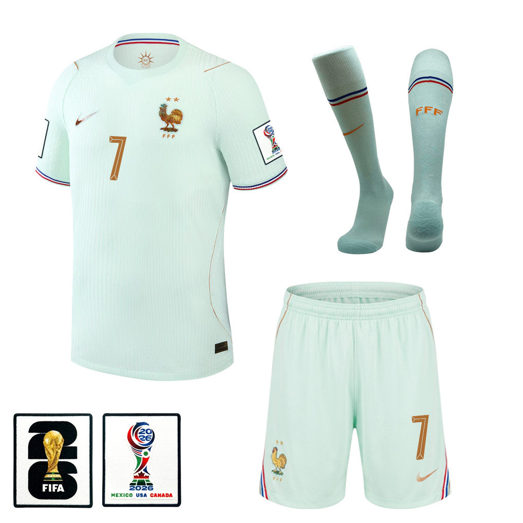 Antoine Griezmann 7 France 2026 Away Men Kit Set – Green