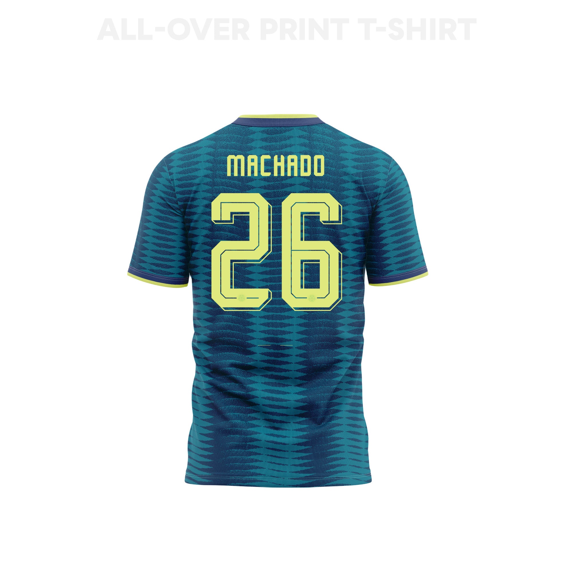 Deiver Machado 26 Colombia 2026 Away 3D T-Shirt Fully Printed – Unisex, Turquoise