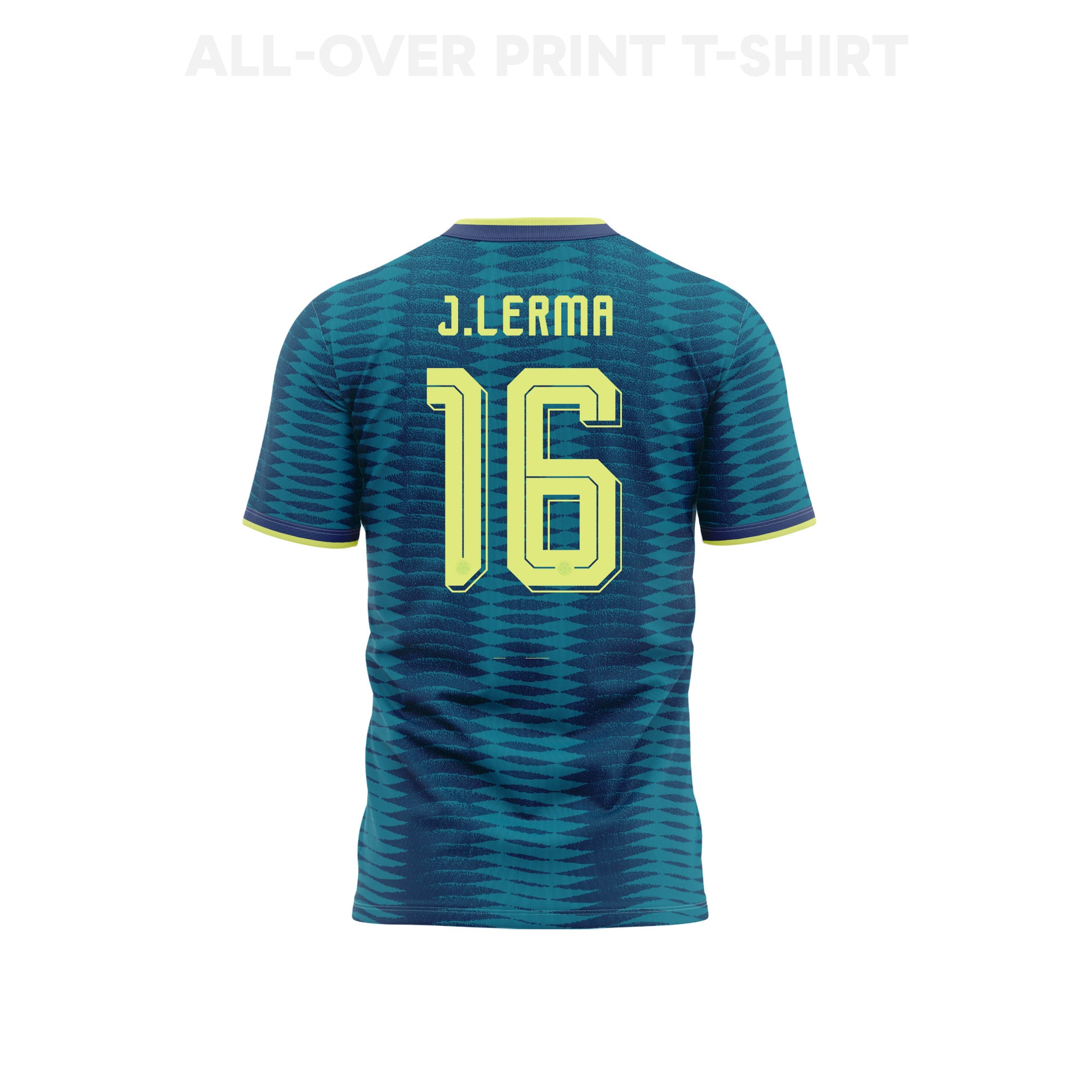 Jefferson Lerma 16 Colombia 2026 Away 3D T-Shirt Fully Printed – Unisex, Turquoise