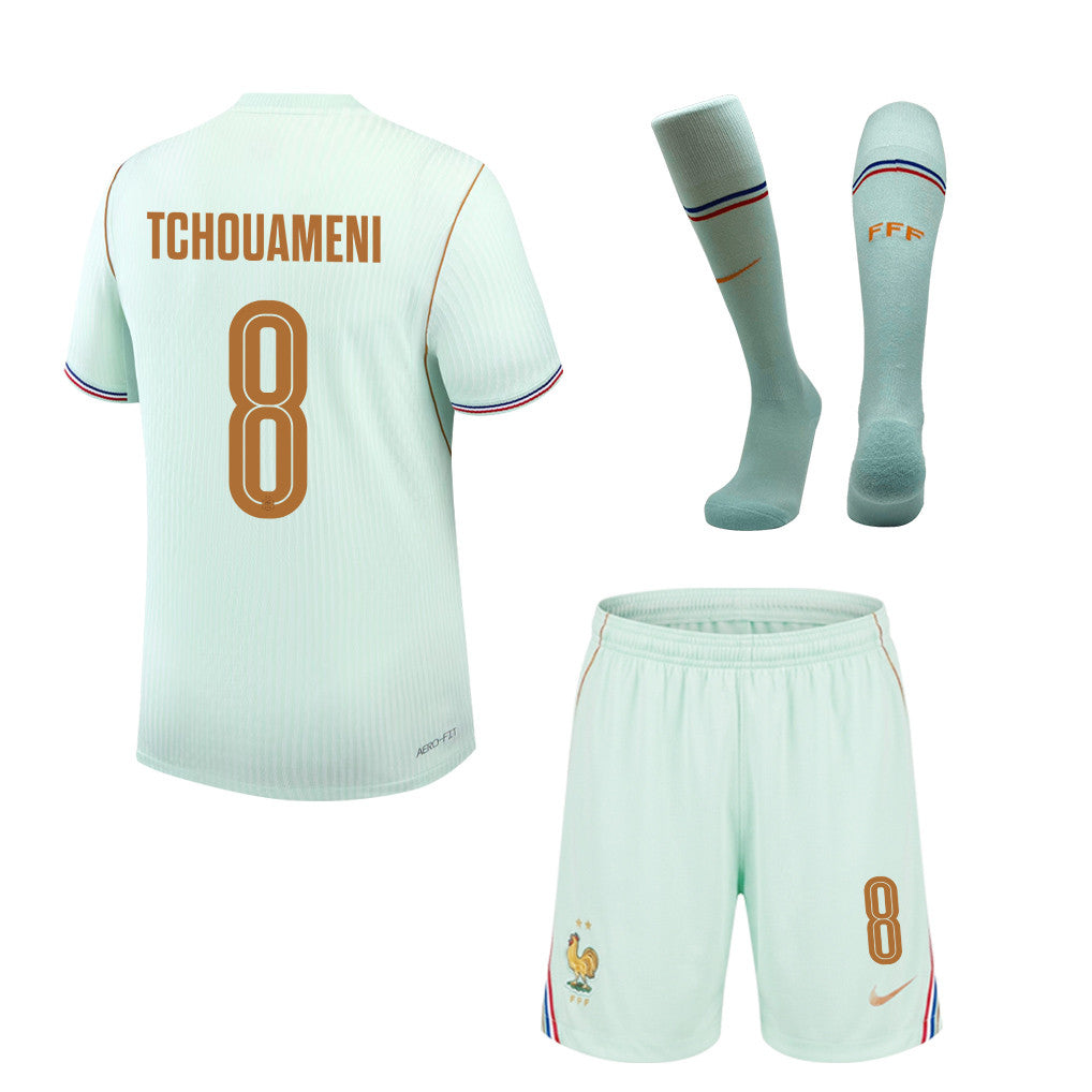 Aurélien Tchouaméni 8 France 2026 Away Men Kit Set – Green