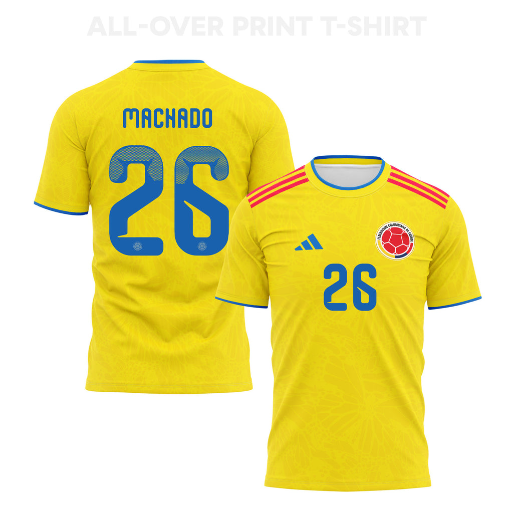 Deiver Machado 26 Colombia 2026 Home 3D T-Shirt Fully Printed – Unisex, Yellow
