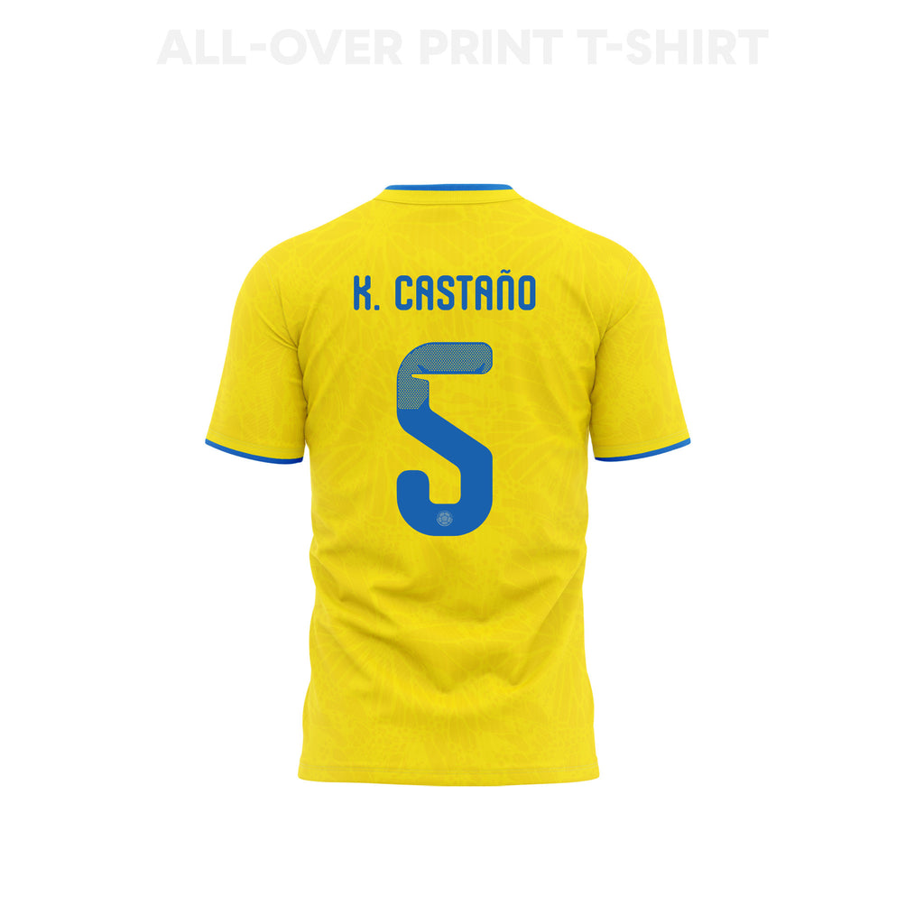 Kevin Castaño 5 Colombia 2026 Home 3D T-Shirt Fully Printed – Unisex, Yellow