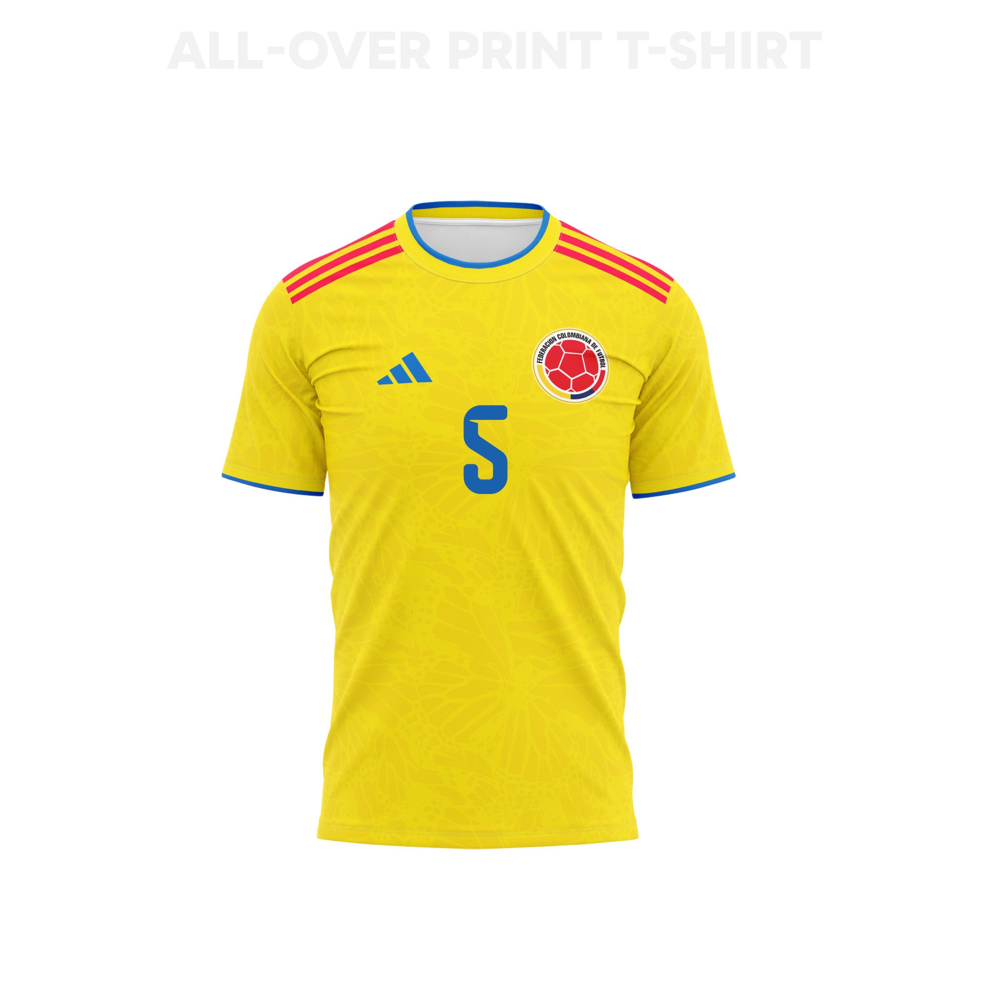 Kevin Castaño 5 Colombia 2026 Home 3D T-Shirt Fully Printed – Unisex, Yellow