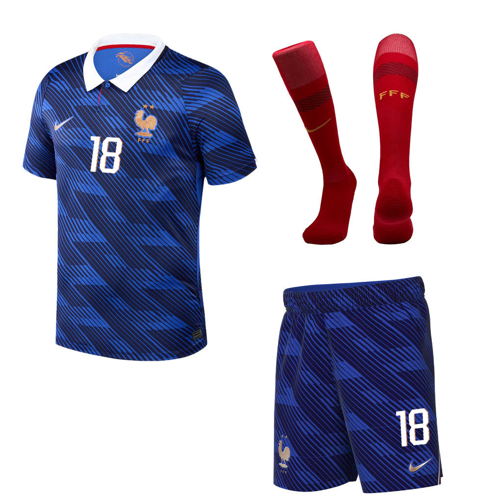 Warren Zaïre-Emery 18 France 2026 Home Men Kit Set – Blue