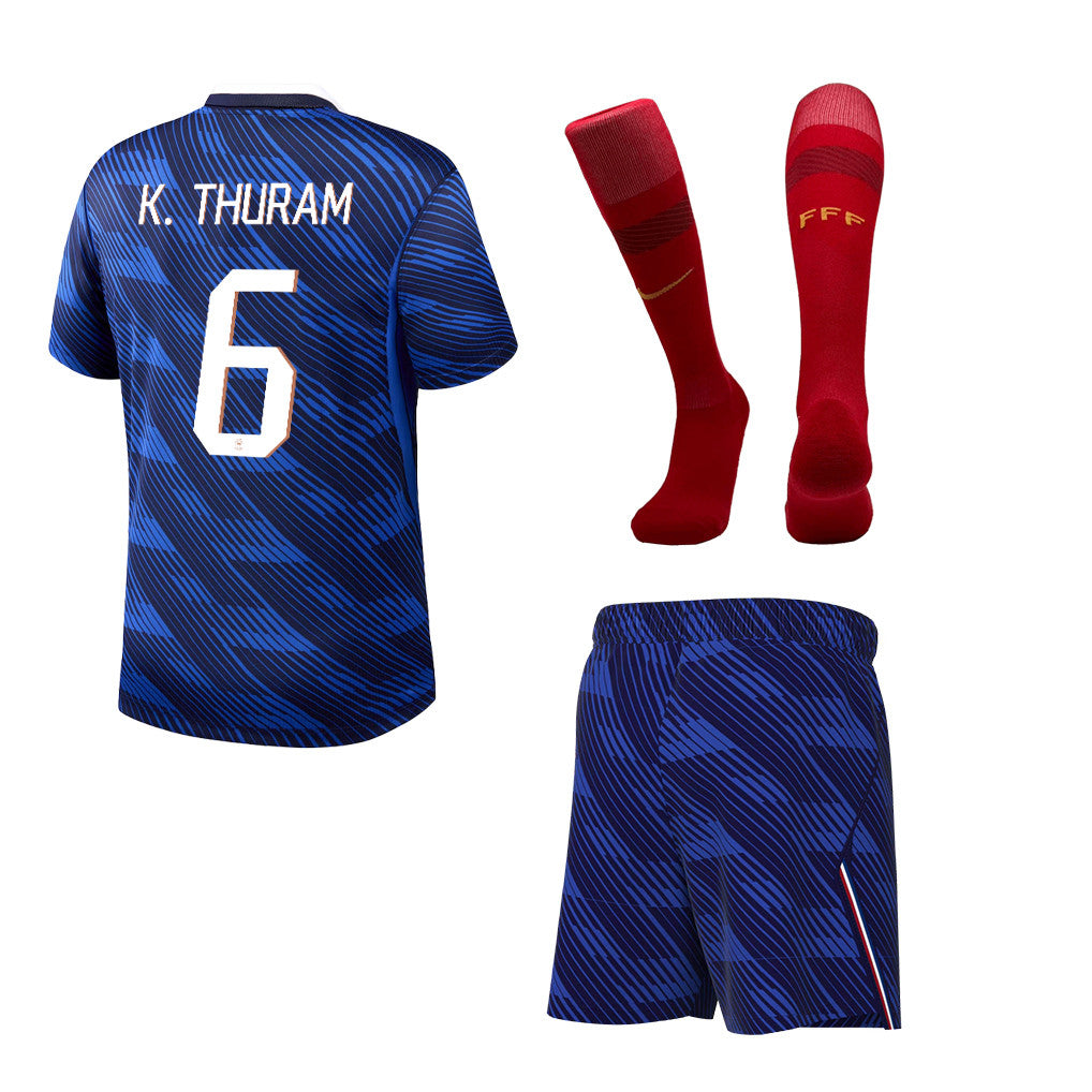 Khéphren Thuram 6 France 2026 Home Men Kit Set – Blue
