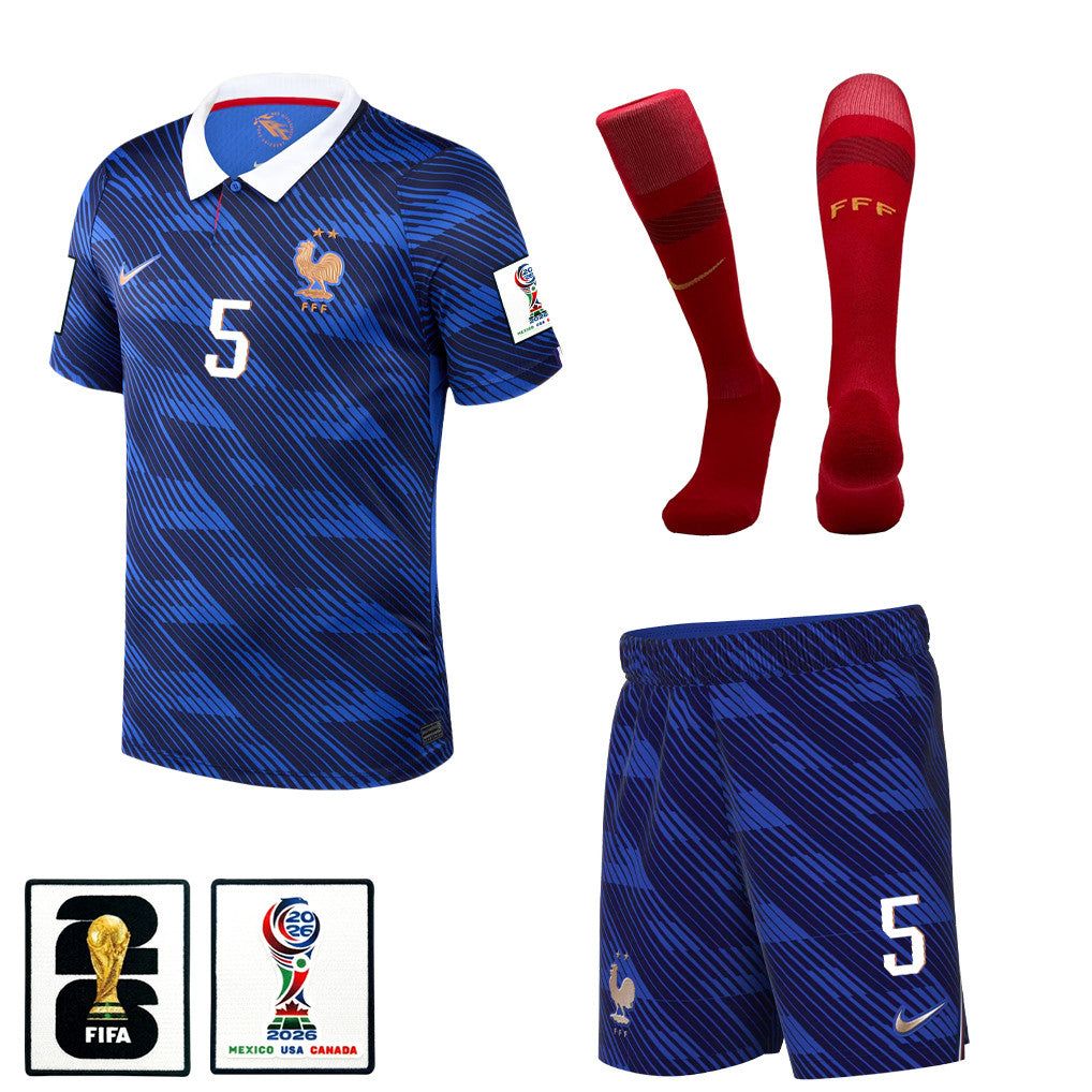 Jules Koundé 5 France 2026 Home Men Kit Set – Blue