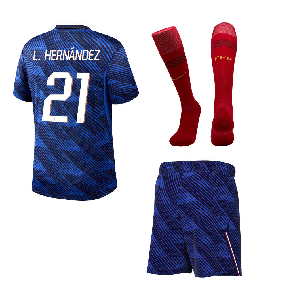 Lucas Hernández 21 France 2026 Home Men Kit Set – Blue