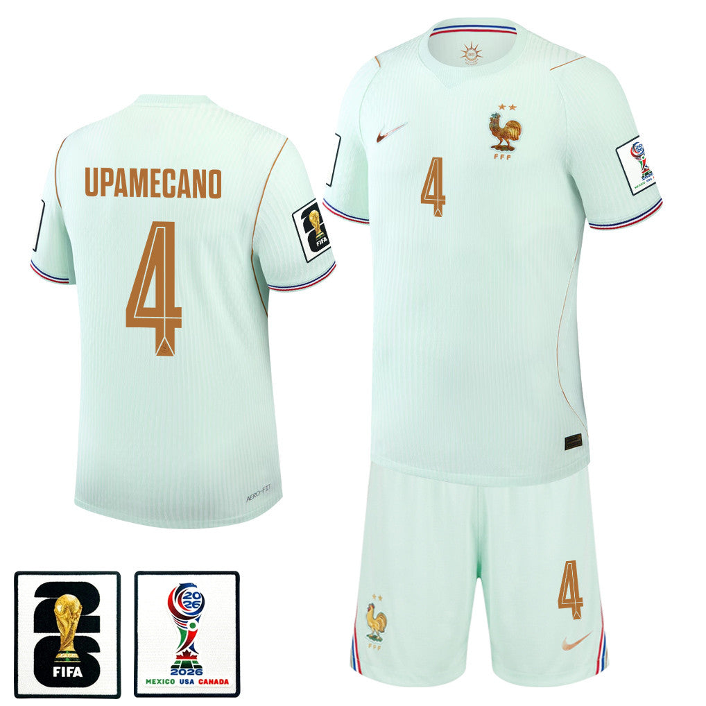 Dayot Upamecano 4 France 2026 Away Men Jersey & Shorts Set – Green