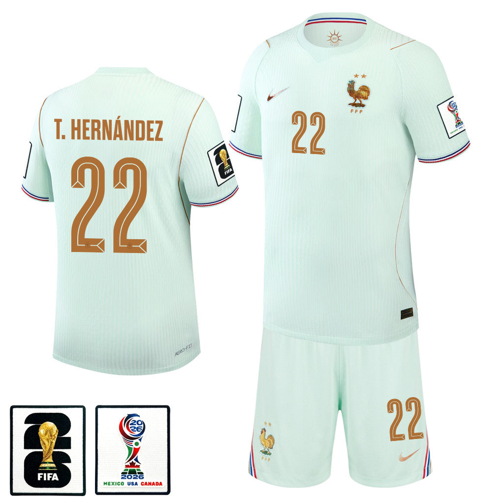 Theo Hernández 22 France 2026 Away Men Jersey & Shorts Set – Green
