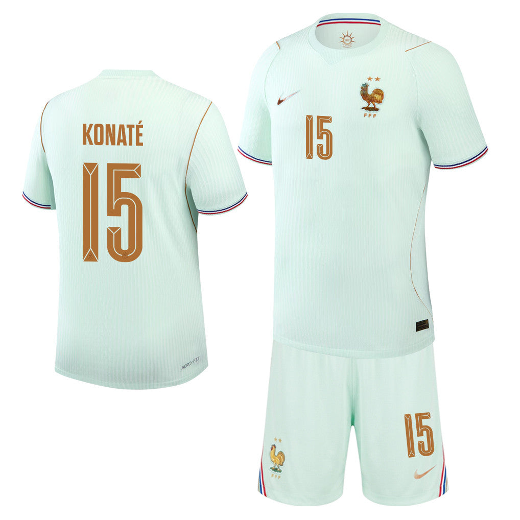 Ibrahima Konaté 15 France 2026 Away Men Jersey & Shorts Set – Green