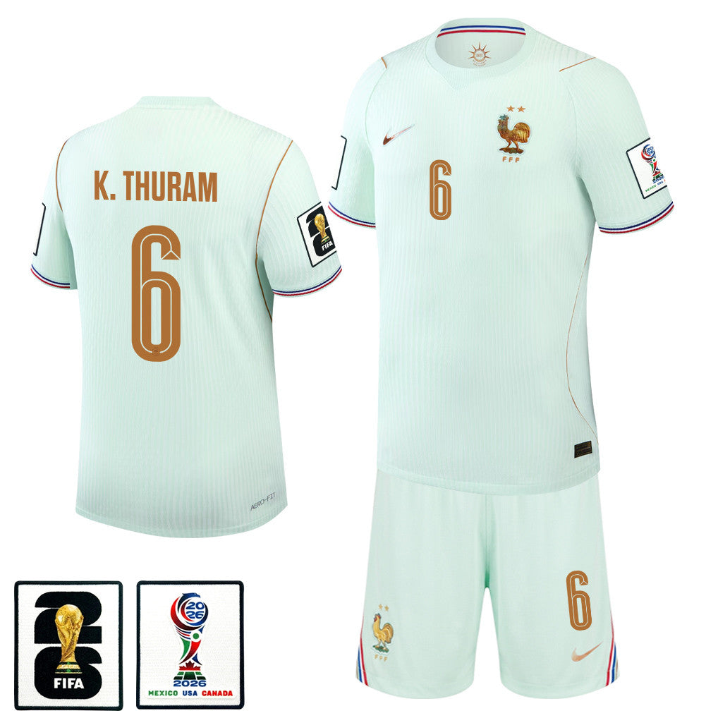 Khéphren Thuram 6 France 2026 Away Men Jersey & Shorts Set – Green