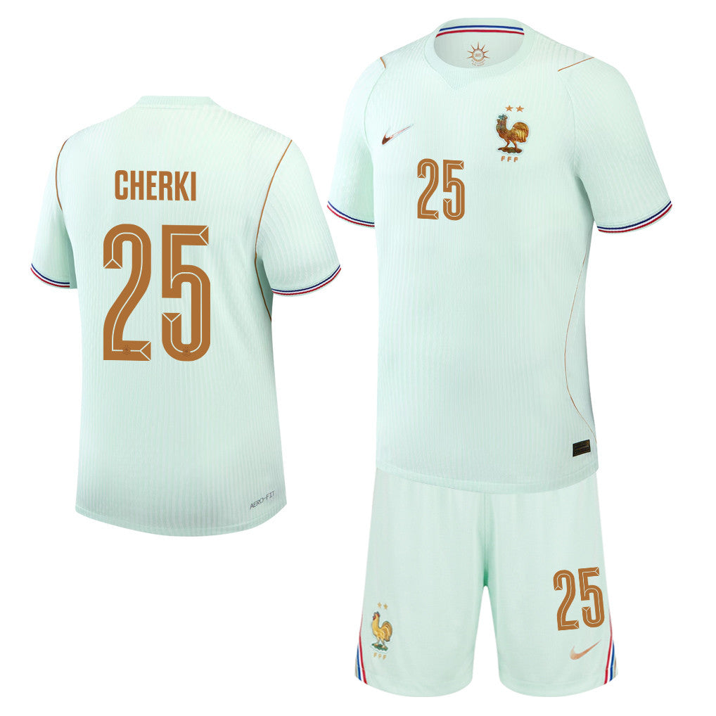 Rayan Cherki 25 France 2026 Away Men Jersey & Shorts Set – Green