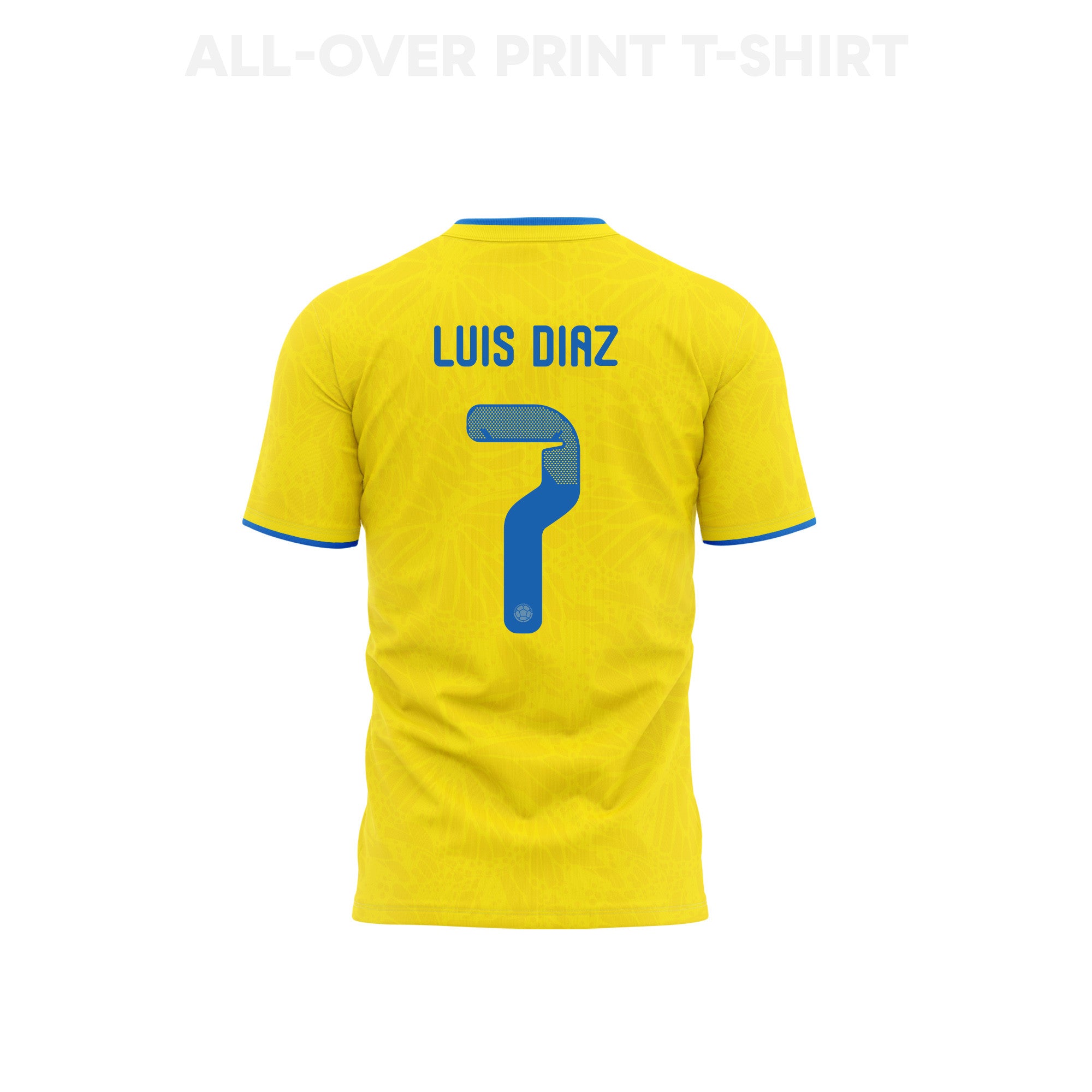 Luis Diaz 7 Colombia 2026 Home 3D T-Shirt Fully Printed – Unisex, Yellow