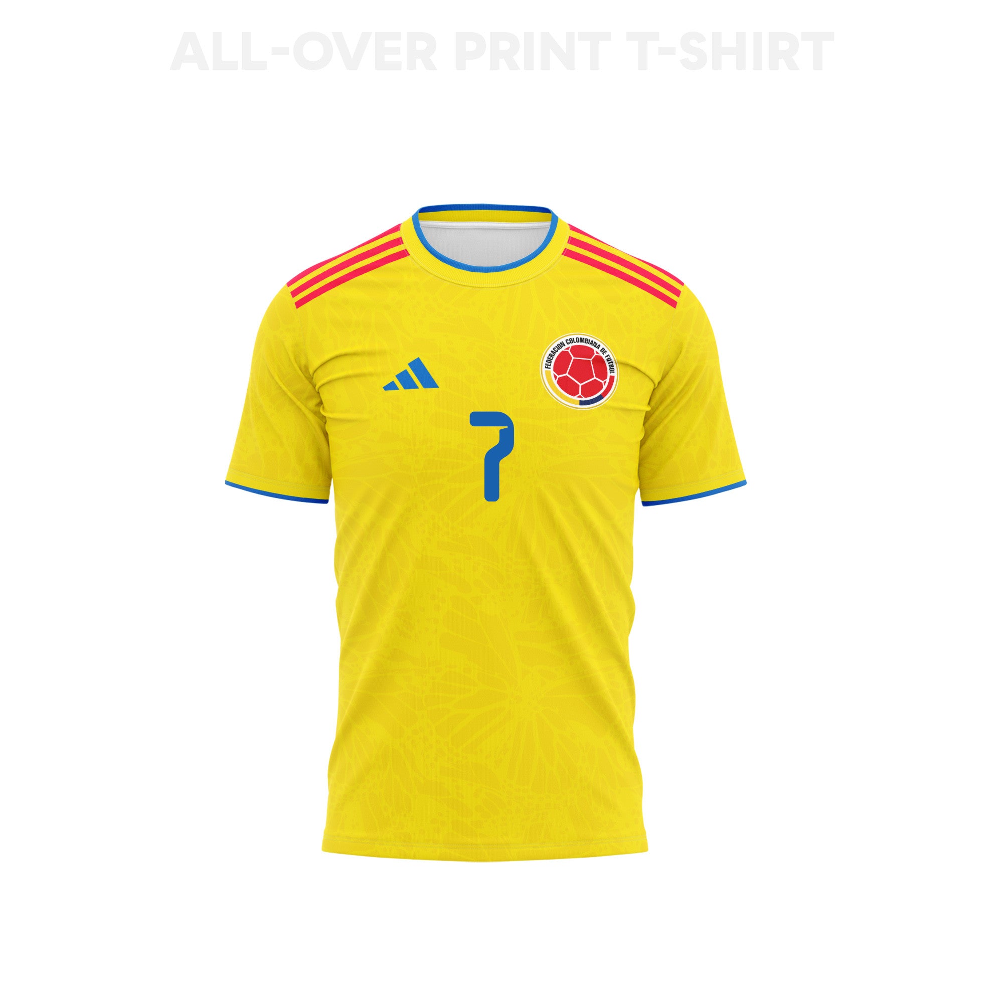 Luis Diaz 7 Colombia 2026 Home 3D T-Shirt Fully Printed – Unisex, Yellow