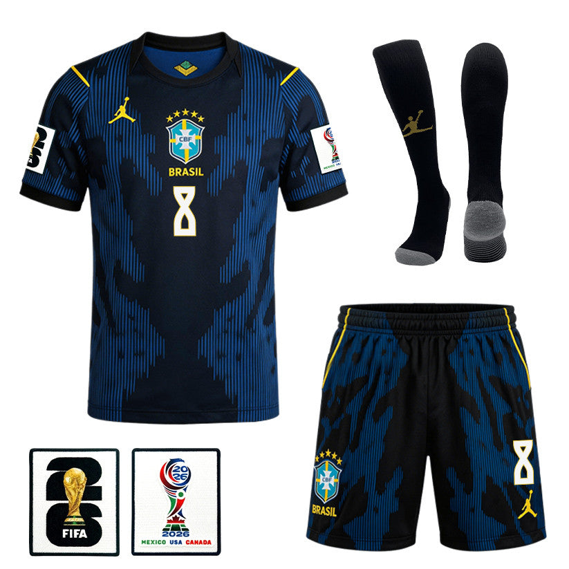 Bruno Guimarães 8 Brazil 2026 Away Men Kit Set – Blue