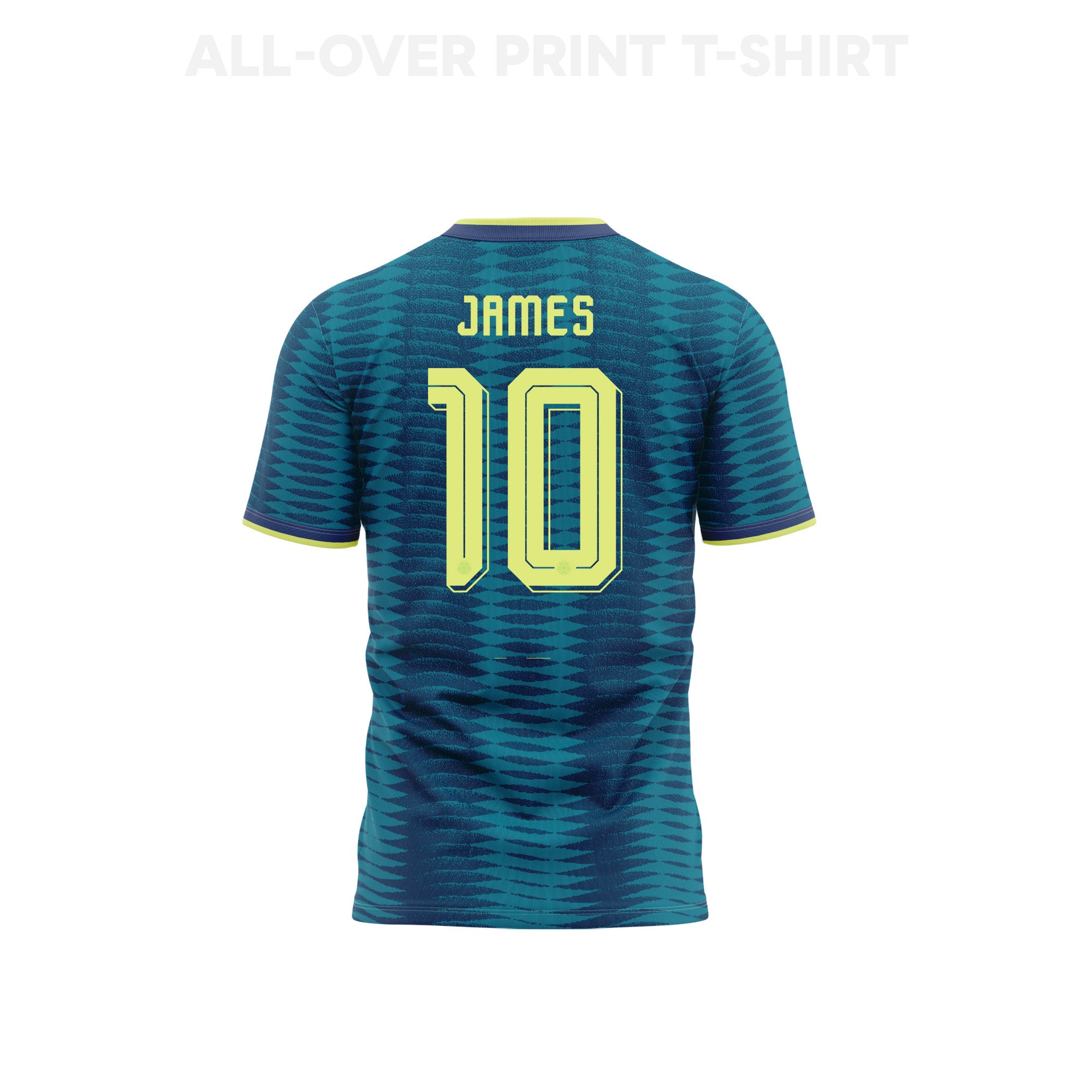 James Rodriguez 10 Youth Colombia 2026 Away 3D T-shirt Fully Printed – Turquoise