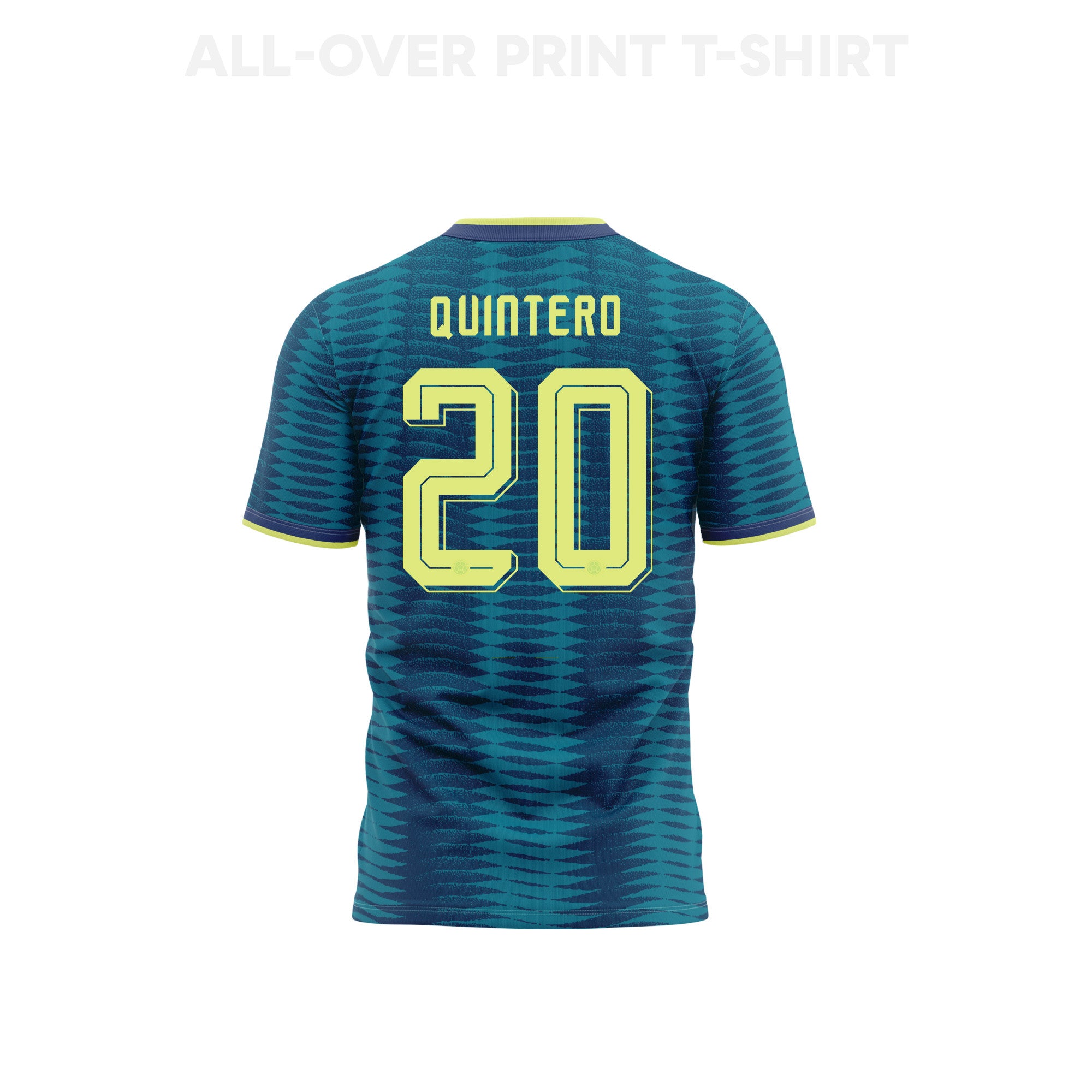 Juan Fernando Quintero 20 Youth Colombia 2026 Away 3D T-shirt Fully Printed – Turquoise