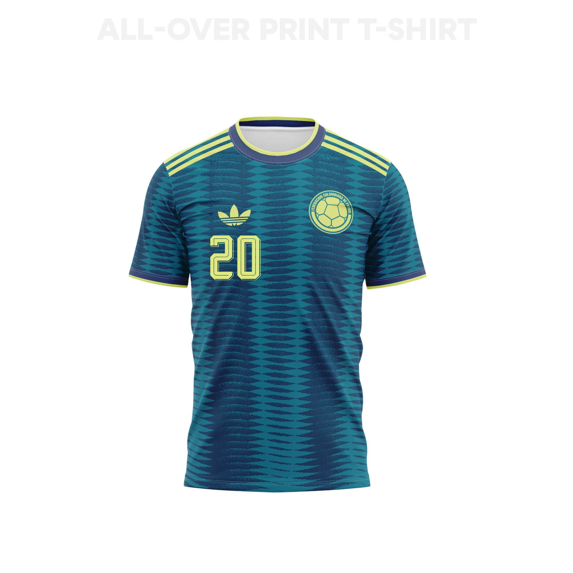 Juan Fernando Quintero 20 Youth Colombia 2026 Away 3D T-shirt Fully Printed – Turquoise