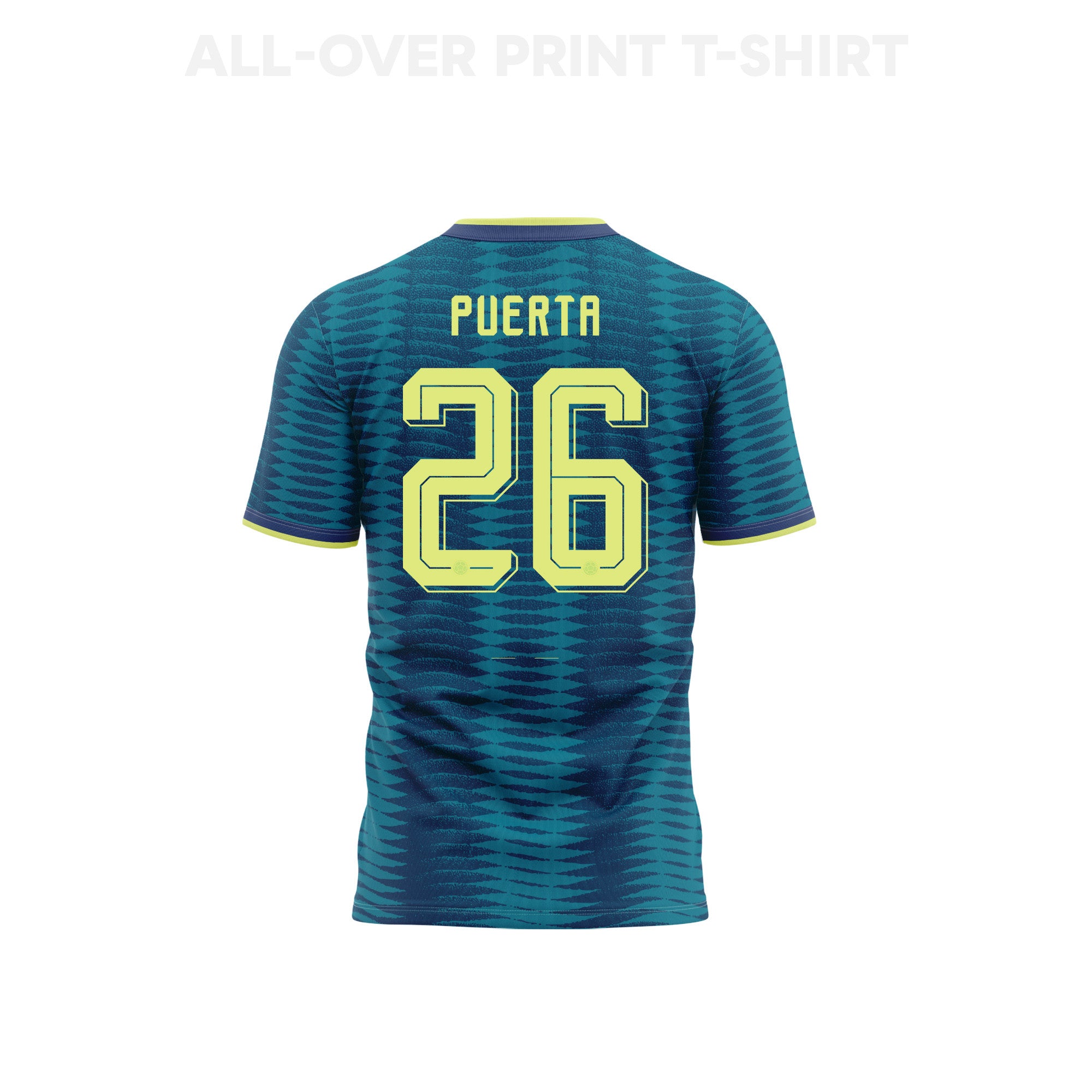 Gustavo Puerta 26 Youth Colombia 2026 Away 3D T-shirt Fully Printed – Turquoise