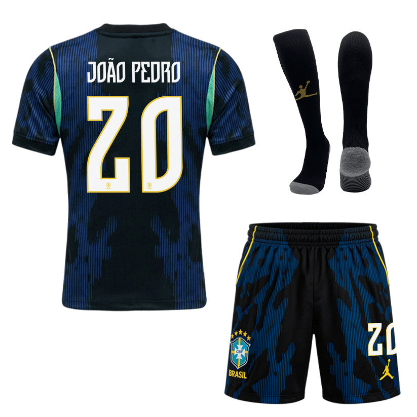 João Pedro 20 Brazil 2026 Away Men Kit Set – Blue