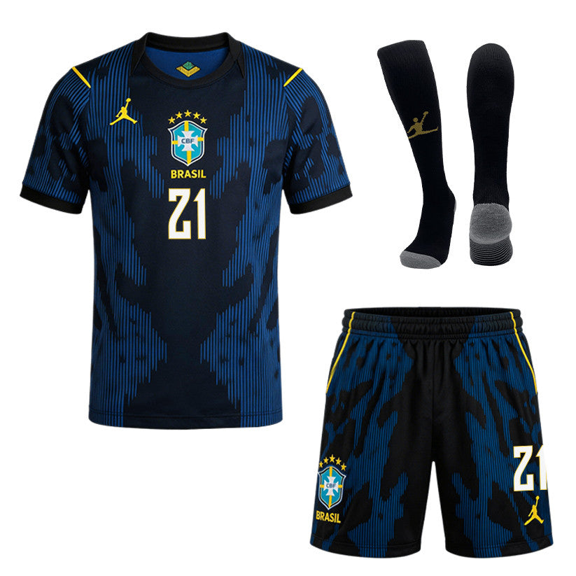 Luiz Henrique 21 Brazil 2026 Away Men Kit Set – Blue