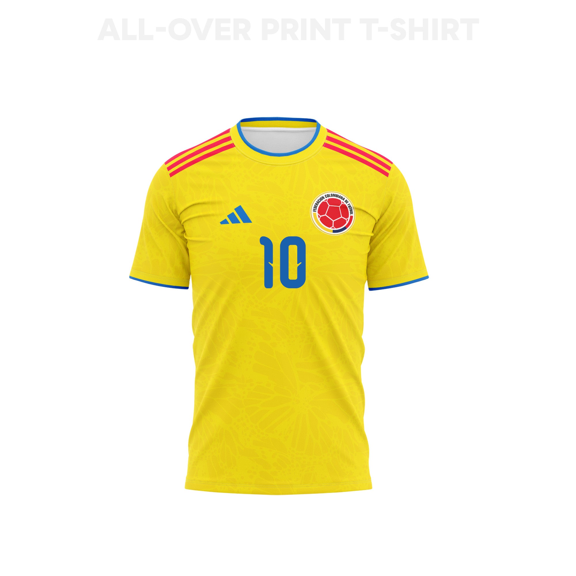 James Rodriguez 10 Youth Colombia 2026 Home 3D T-shirt Fully Printed – Yellow