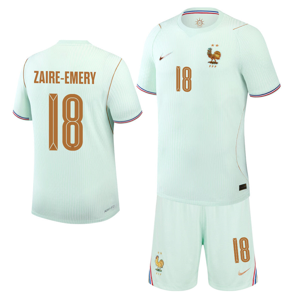 Warren Zaïre-Emery 18 France 2026 Away Men Jersey & Shorts Set – Green