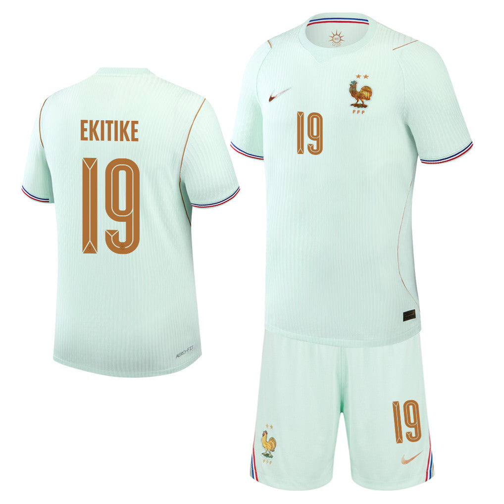Hugo Ekitike 19 France 2026 Away Men Jersey & Shorts Set – Green