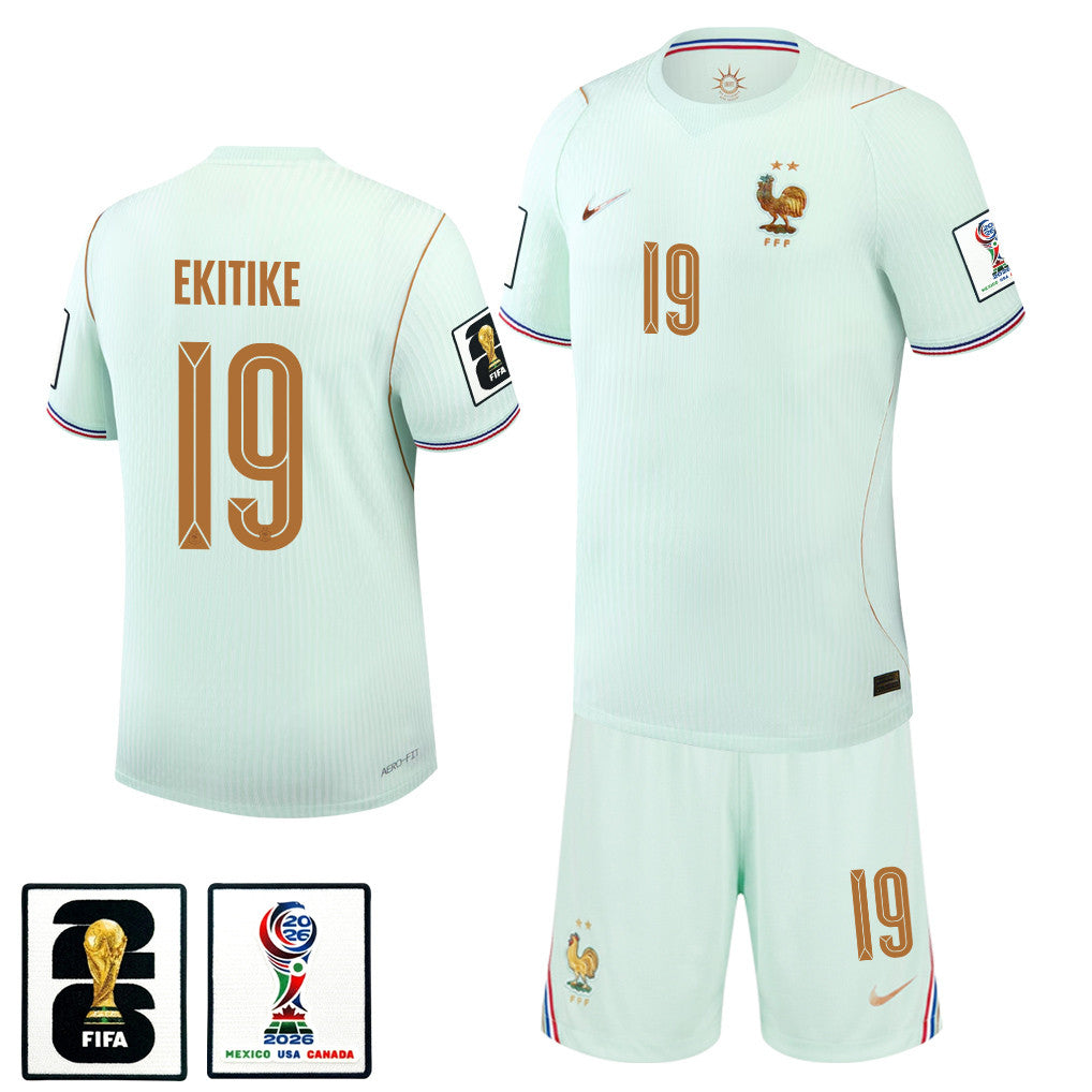 Hugo Ekitike 19 France 2026 Away Men Jersey & Shorts Set – Green