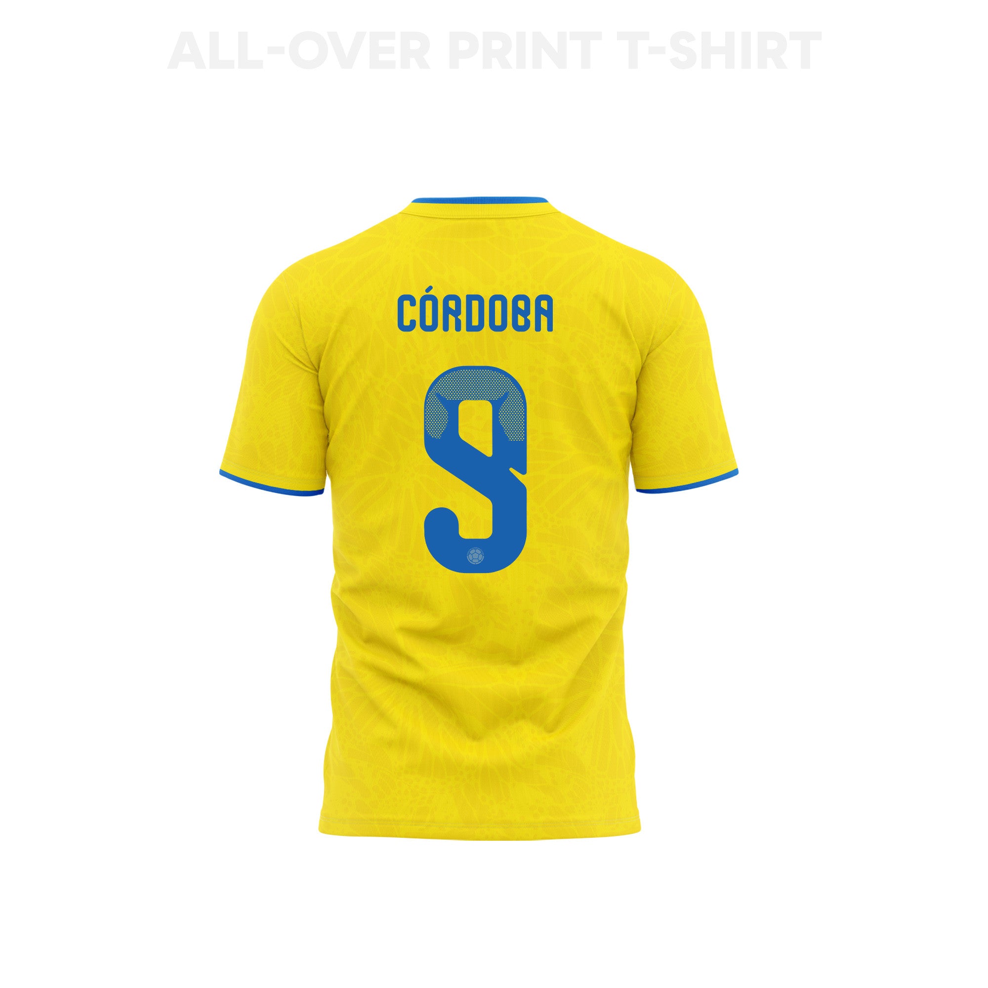 Jhon Córdoba 9 Youth Colombia 2026 Home 3D T-shirt Fully Printed – Yellow