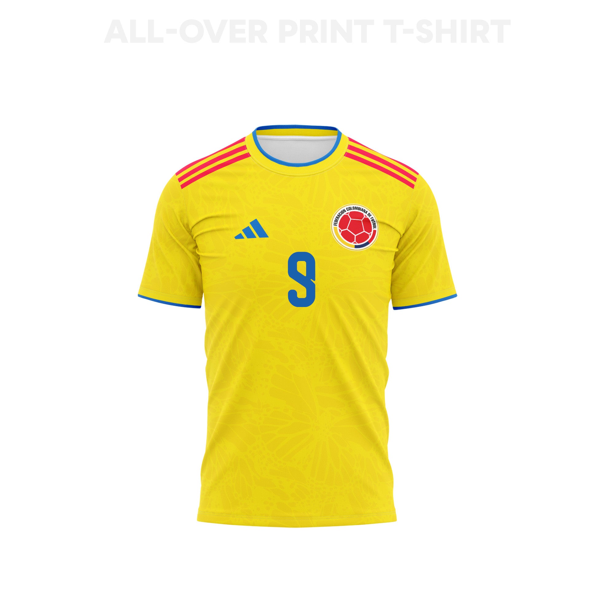 Jhon Córdoba 9 Youth Colombia 2026 Home 3D T-shirt Fully Printed – Yellow