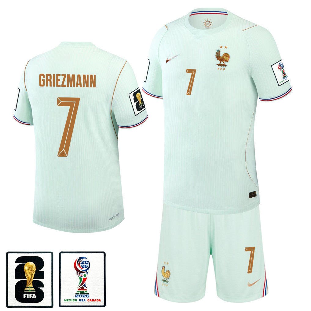 Antoine Griezmann 7 France 2026 Away Men Jersey & Shorts Set – Green
