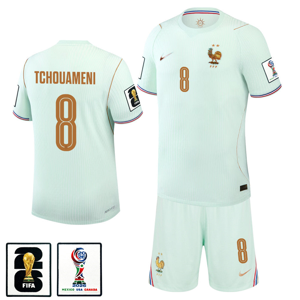 Aurélien Tchouaméni 8 France 2026 Away Men Jersey & Shorts Set – Green