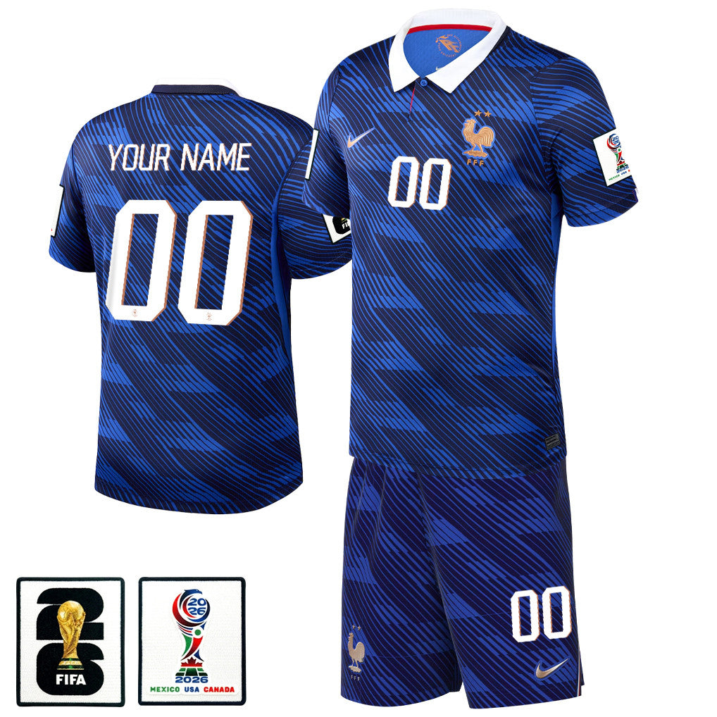 France 2026 Home Men Jersey & Shorts Set – Personalized - Blue