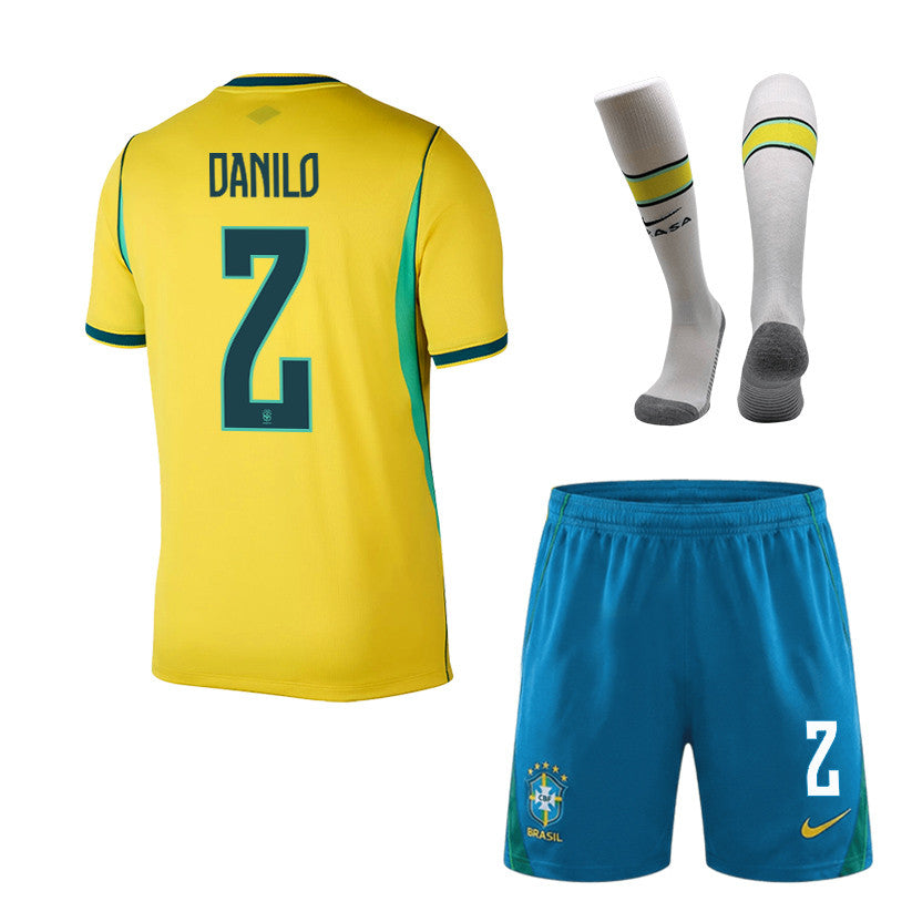 Danilo 2 Brazil 2026 Home Men Kit Set – Yellow