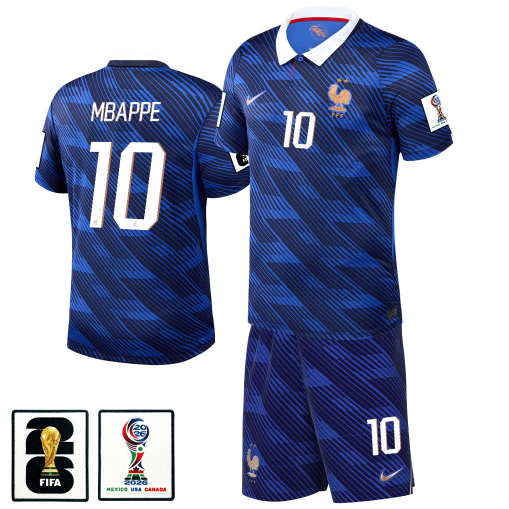 Kylian Mbappé 10 France 2026 Home Men Jersey & Shorts Set – Blue