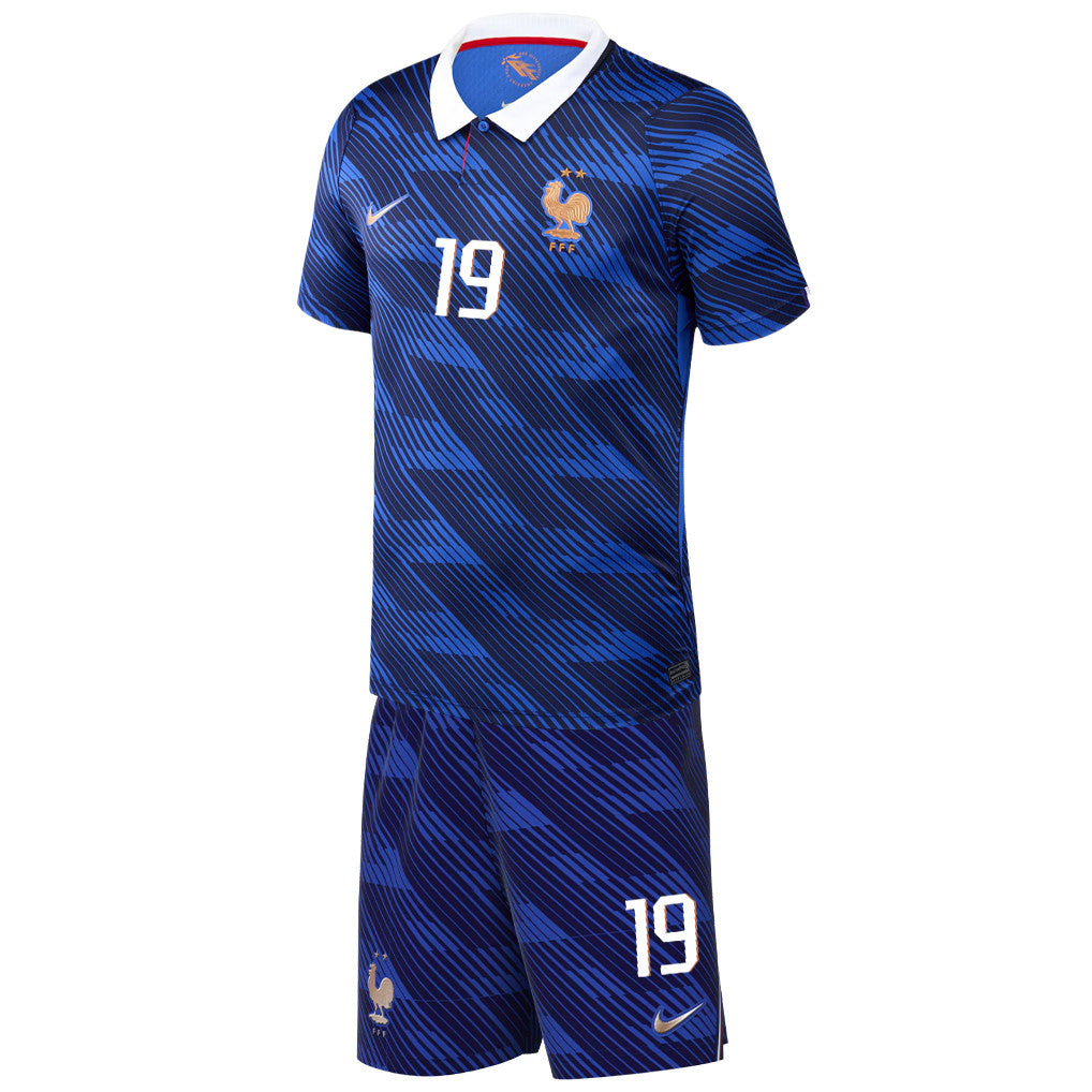 Hugo Ekitike 19 France 2026 Home Men Jersey & Shorts Set – Blue