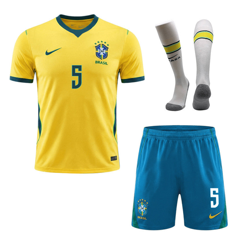Andrey Santos 5 Brazil 2026 Home Men Kit Set – Yellow