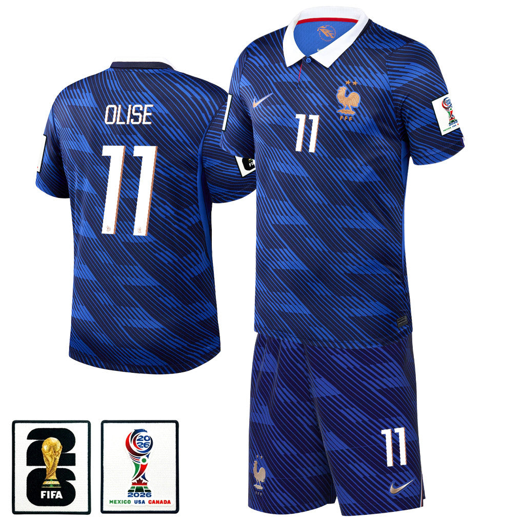 Michael Olise 11 France 2026 Home Men Jersey & Shorts Set – Blue