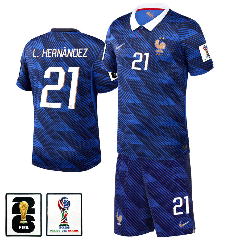 Lucas Hernández 21 France 2026 Home Men Jersey & Shorts Set – Blue